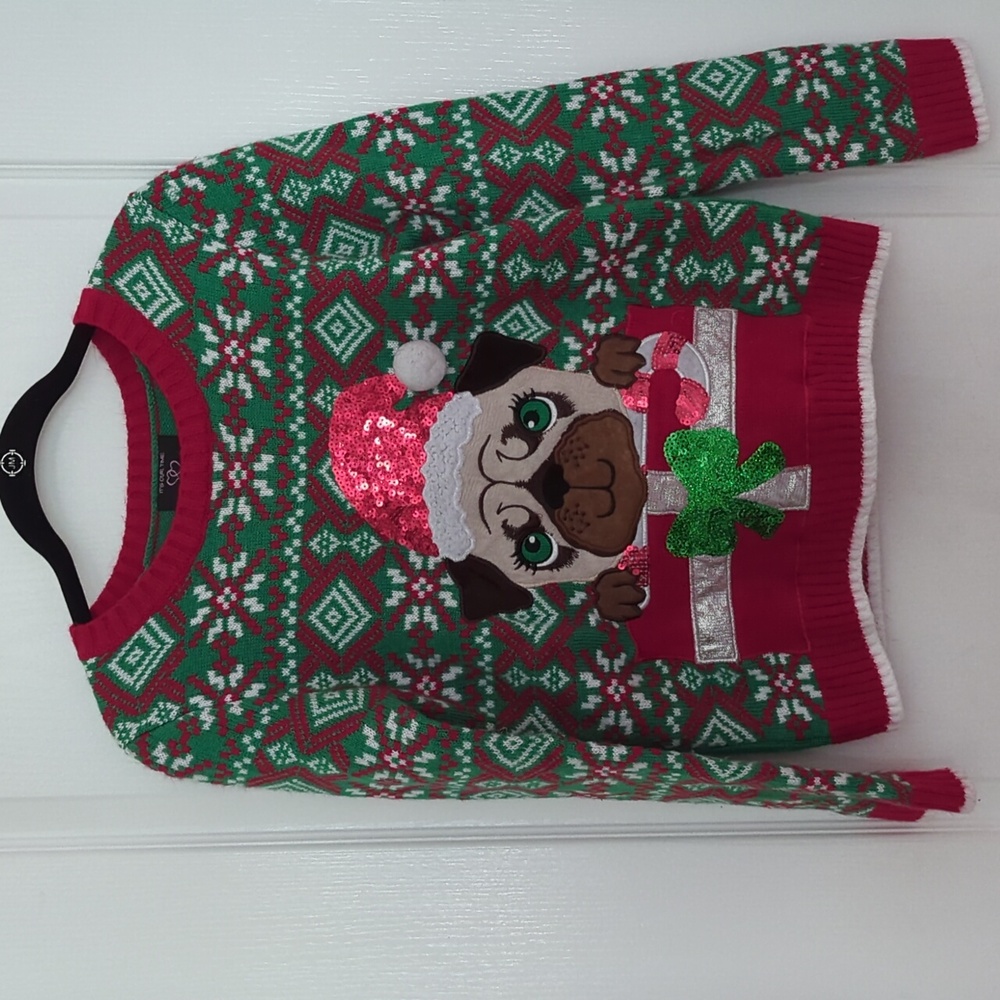Santa Paws Christmas Sweater EUC kids size 18